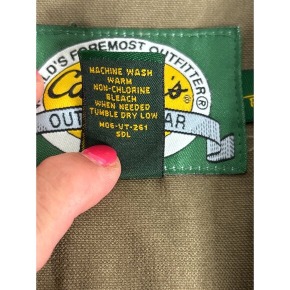 Cabela's Men's Tan Canvas & Brown Leather & Mesh Hunting Vest Size M - Picture 5 of 12